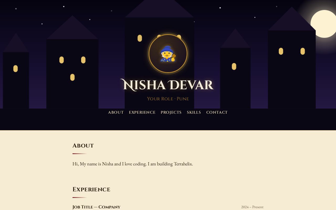 Preview of Nisha Website