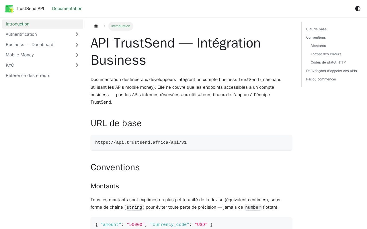 Preview of Trustsend Backend
