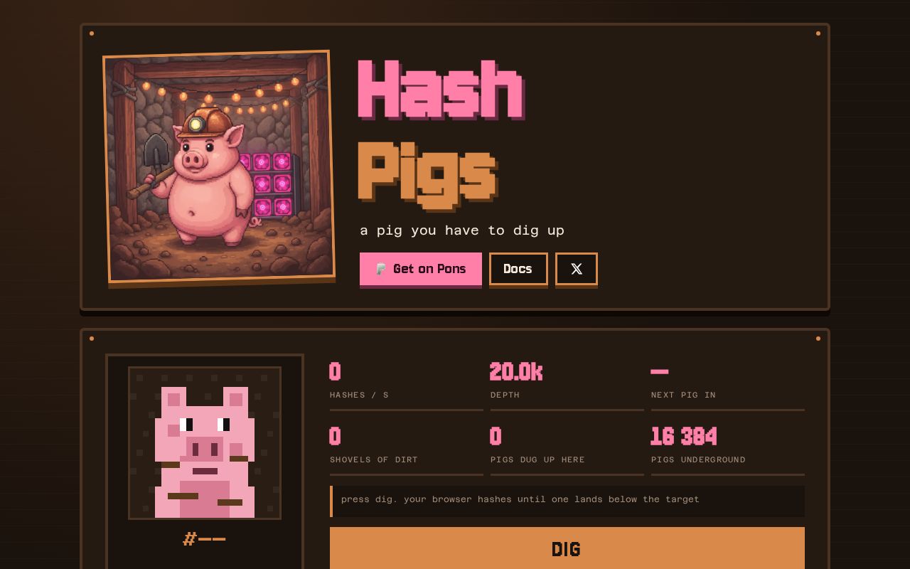 Preview of Hash Pigs ($HASHPIGS) on Robinhood Chain