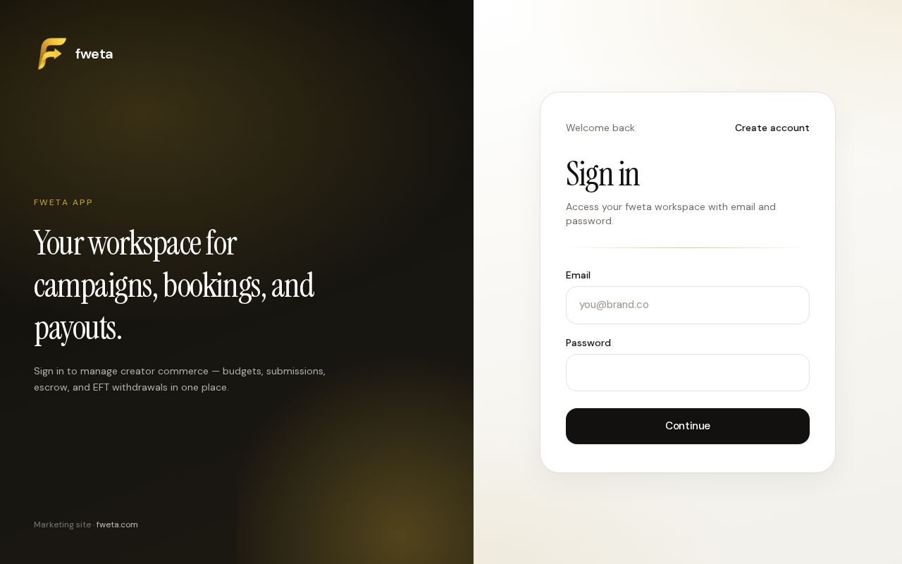 Preview of Fweta Webapp