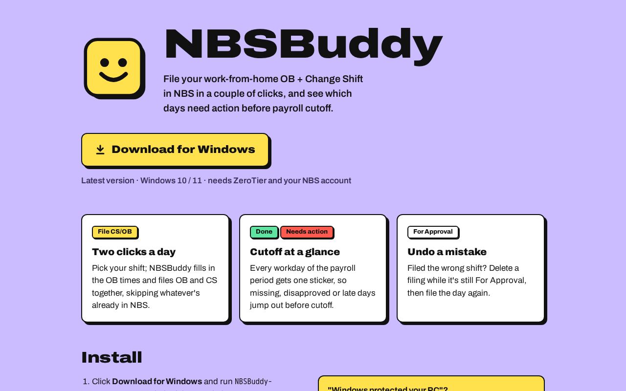 Preview of NBSBuddy