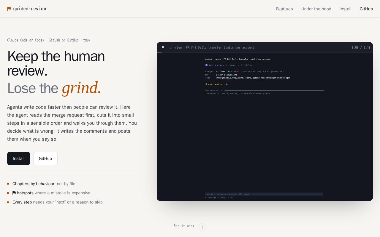 Preview of Guided Review Site