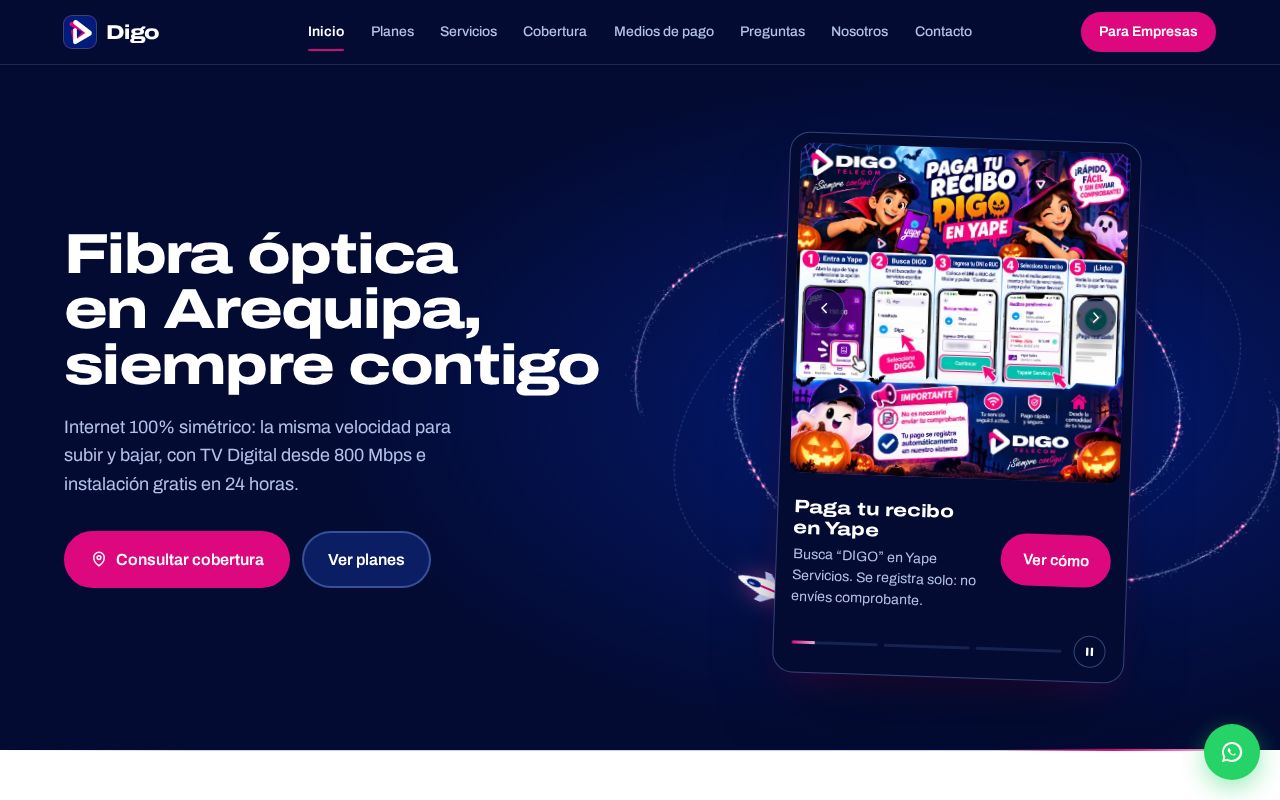 Preview of Digo Landing Page