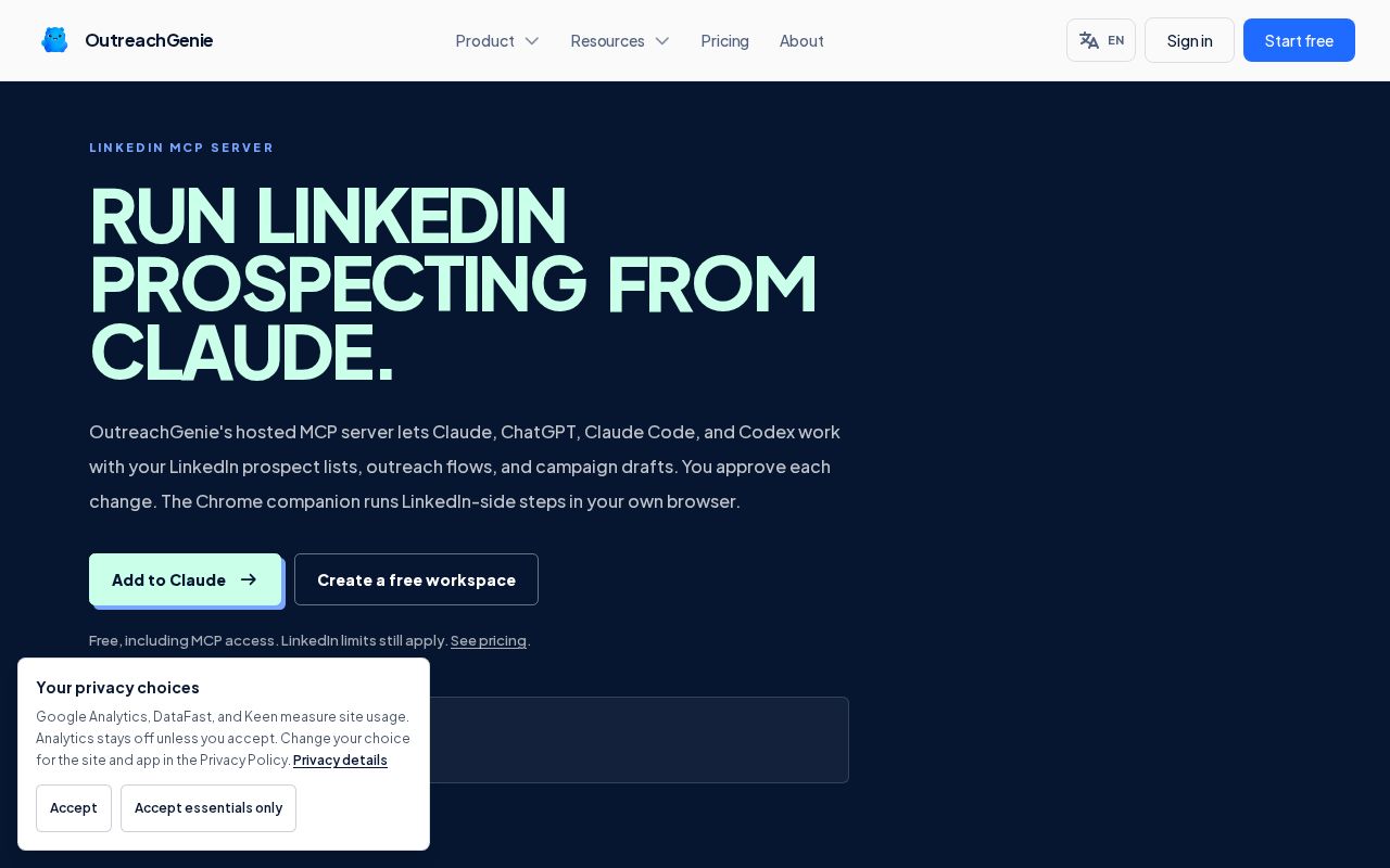Preview of Outreachgenie Linkedin Mcp