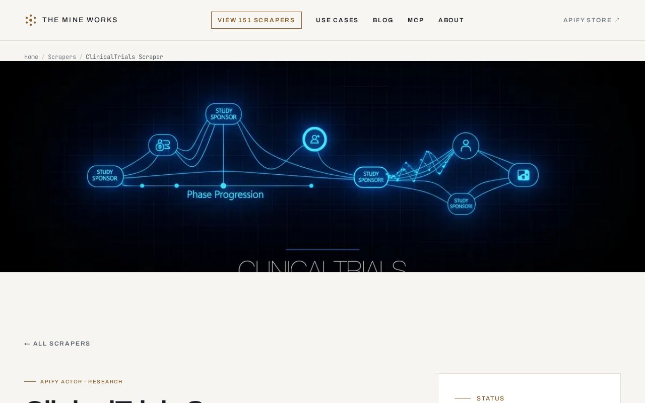 Preview of Clinicaltrials Gov Scraper