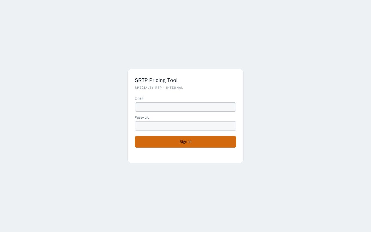 Preview of SRTP Pricing Tool