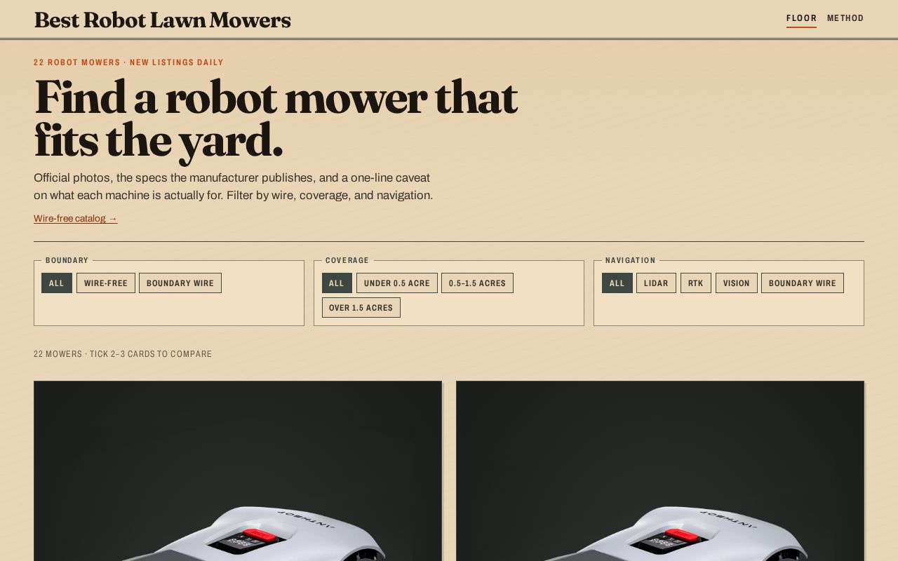 Preview of Curated directory of the best robot lawn mowers