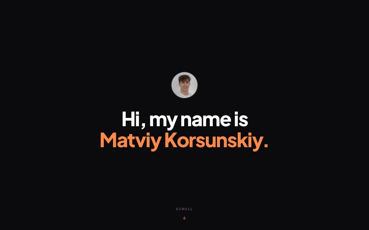 Preview of Personal site - matviykorsunskiy.me