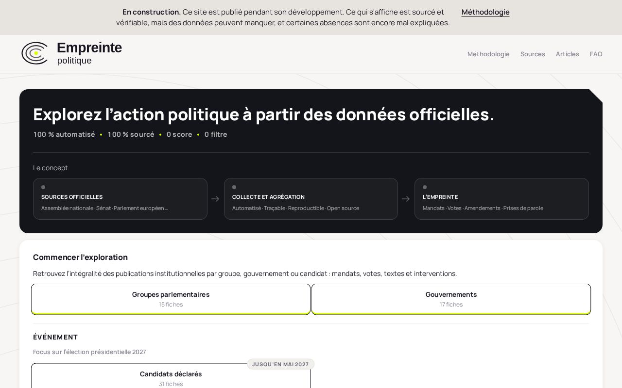 Preview of Empreinte Politique
