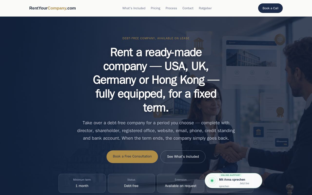 Preview of Rent a Ready-Made Company (US, UK, Germany, HK)