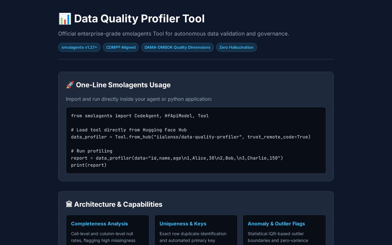 Preview of Data Quality Profiler Tool