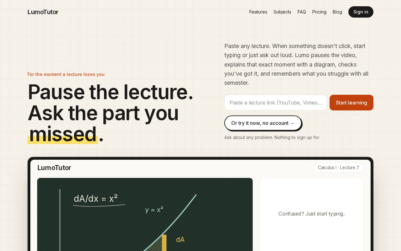 Preview of LumoTutor