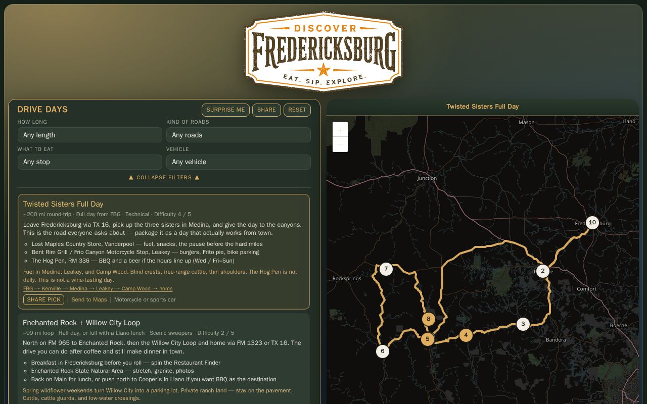 Preview of Discover FBG Hill Country Drive Days