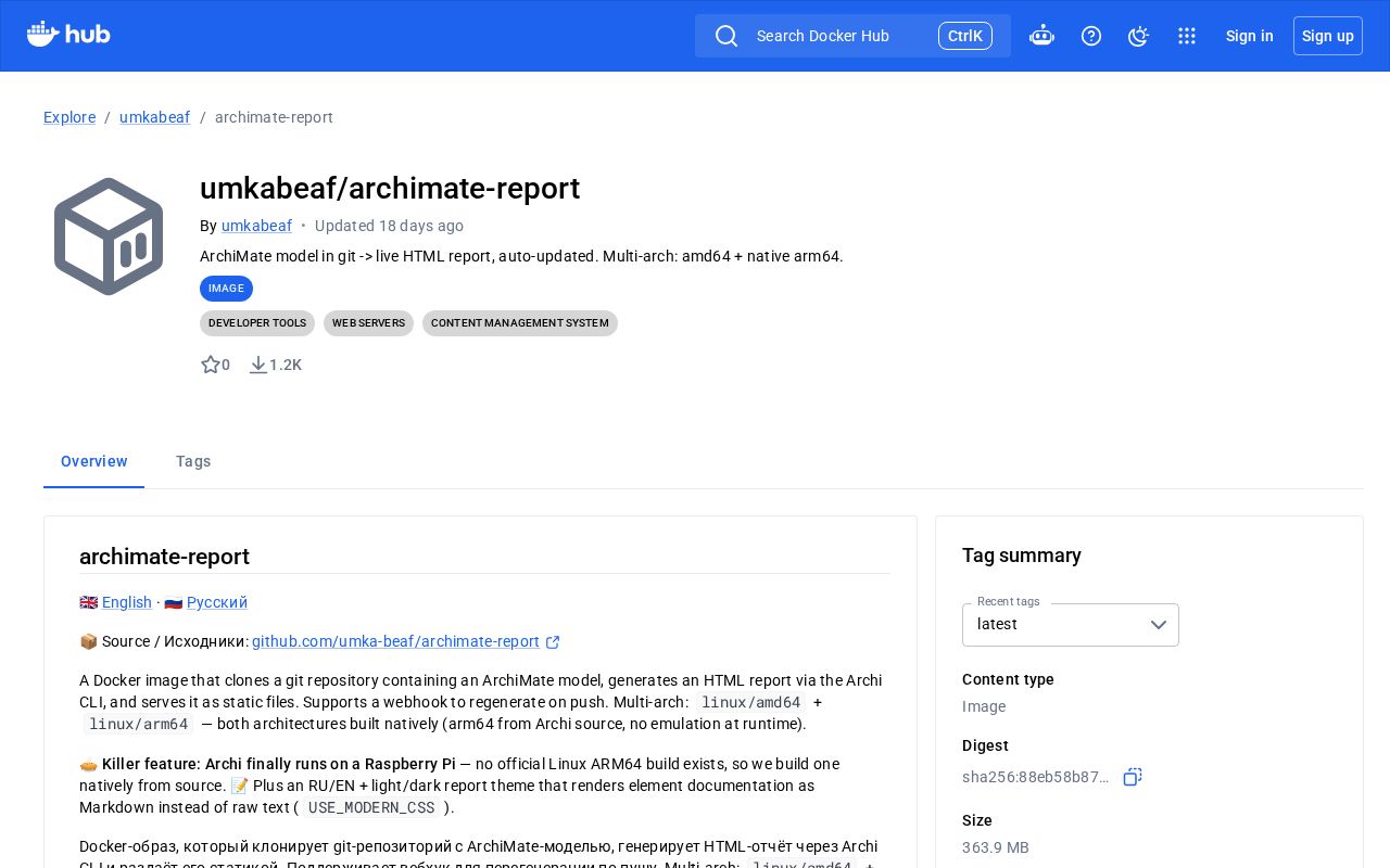 Preview of Archimate Report