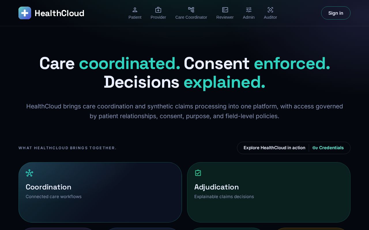 Preview of HealthCloud