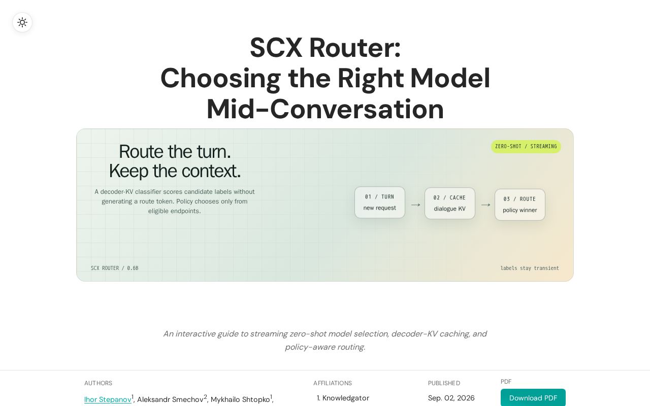 Preview of SCX Router: Choosing the Right Model Mid-Conversation