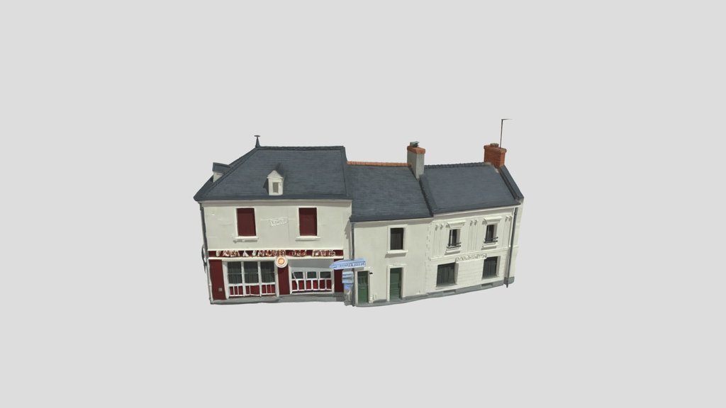 Preview of Town buildings at street intersection