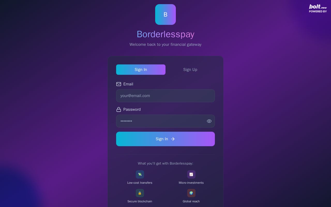 Preview of BorderlessPay