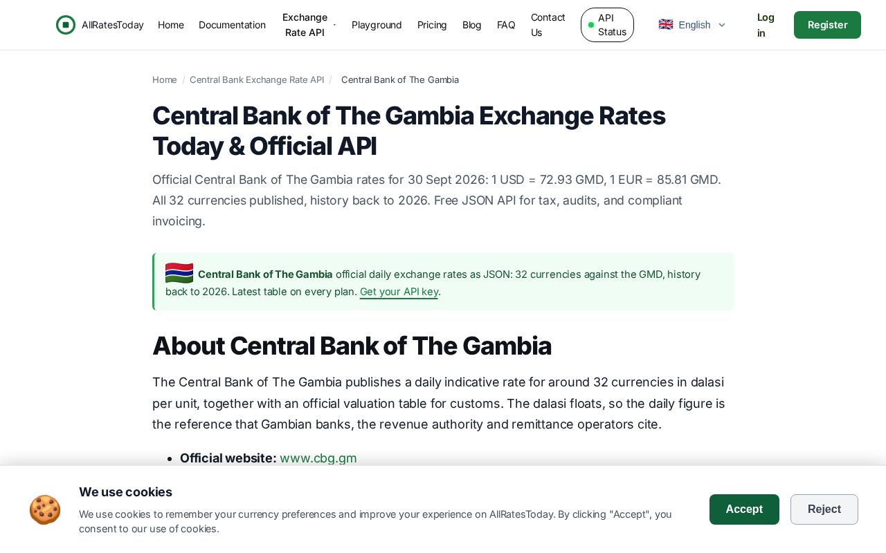 Preview of Central Bank Of The Gambia Exchange Rate