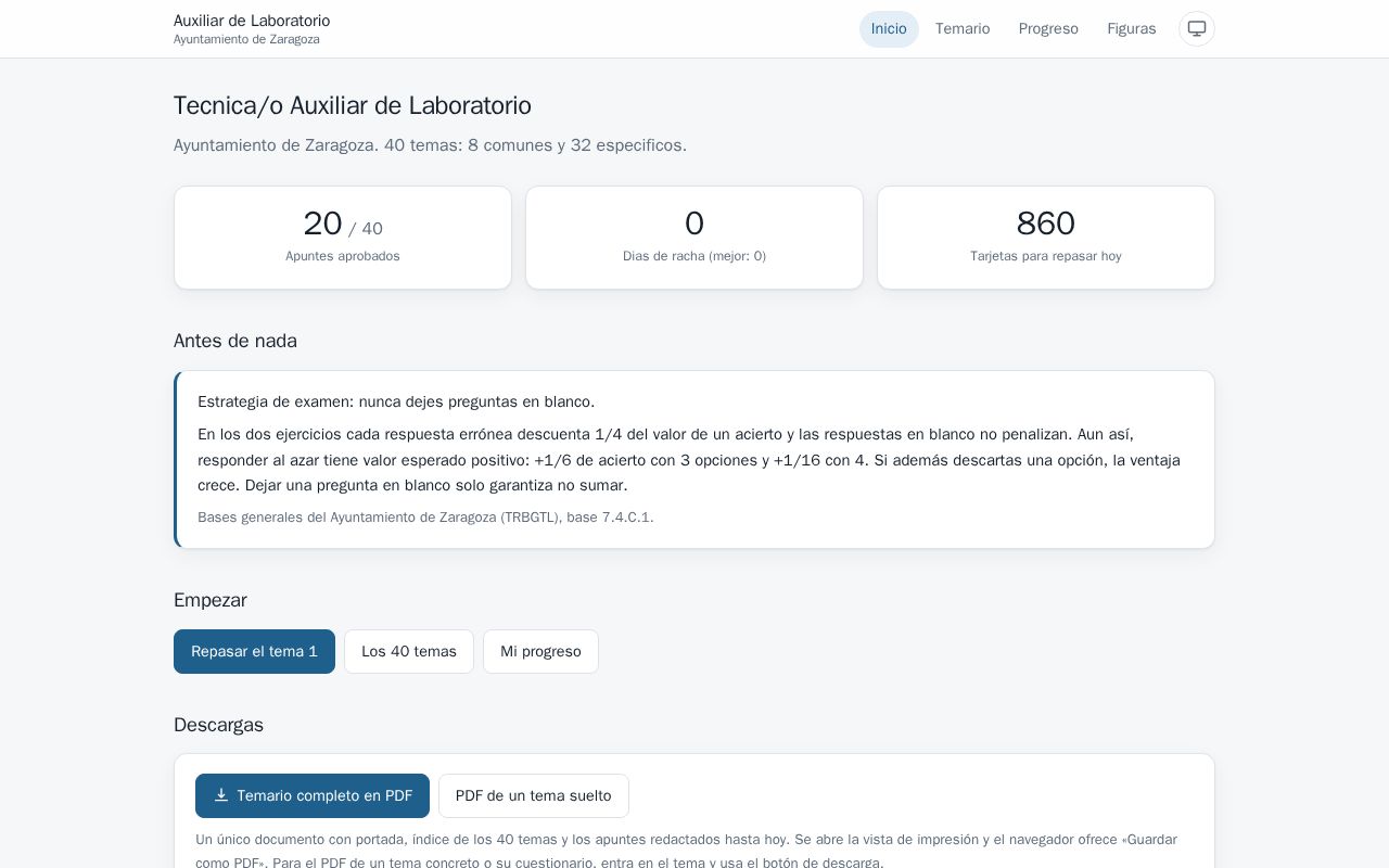 Preview of Oposicion Laboratorio Zaragoza