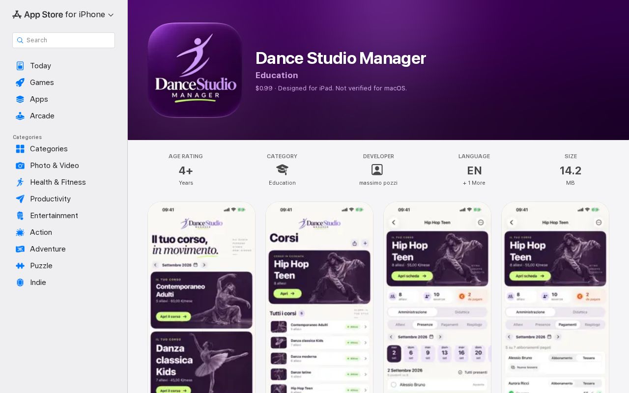 Preview of Dance Studio Manager
