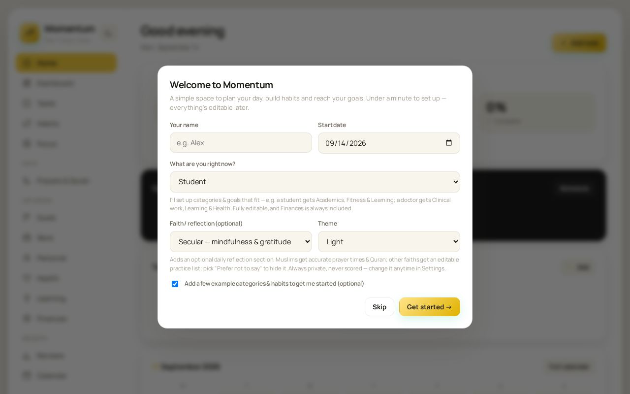 Preview of Personalized Dashboard for day to day activity