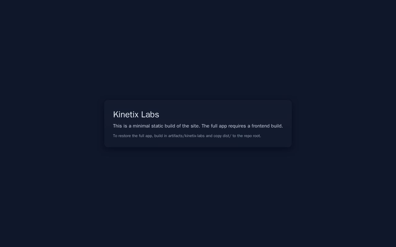 Preview of KINETIX LABS