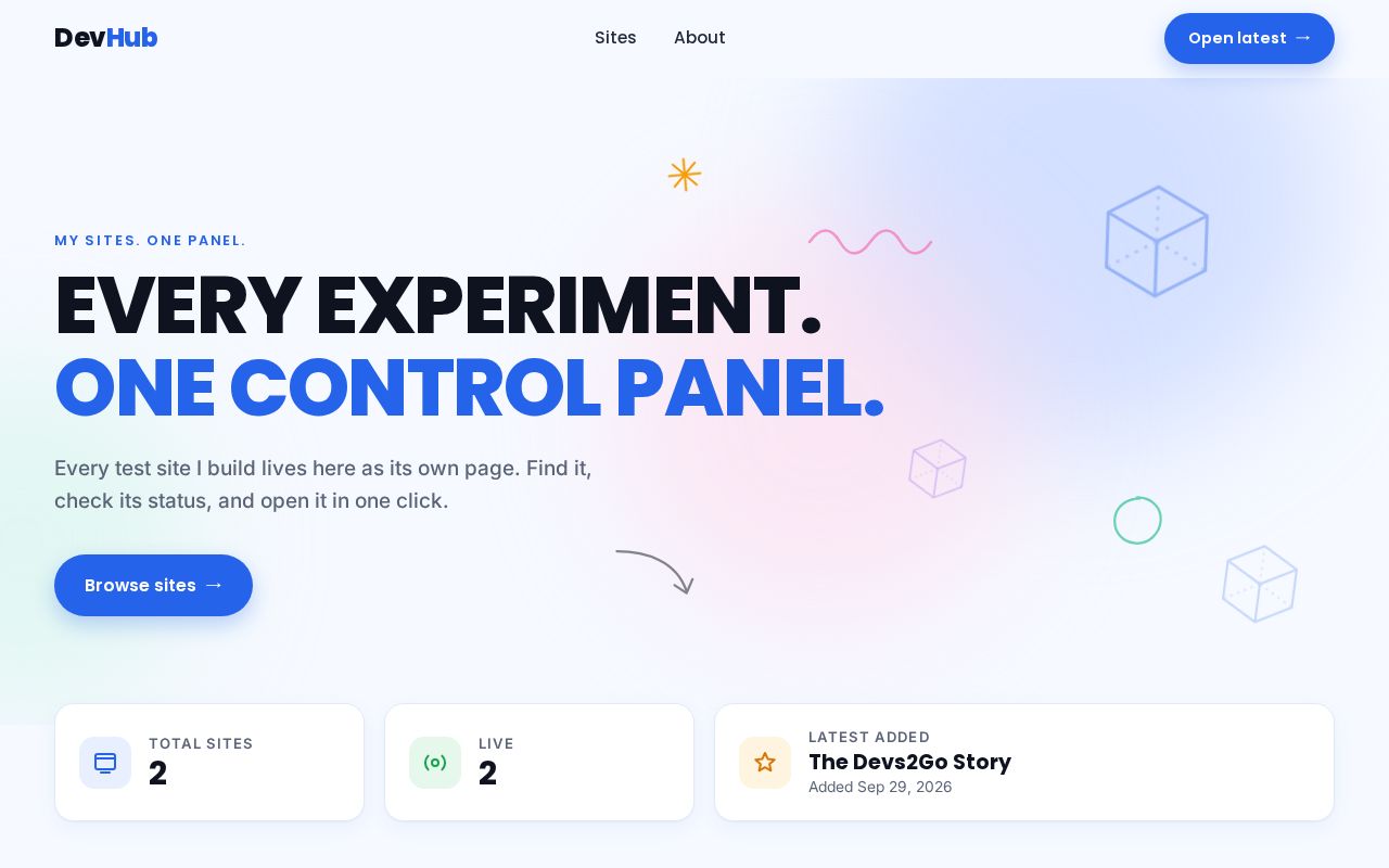 Preview of DevHub