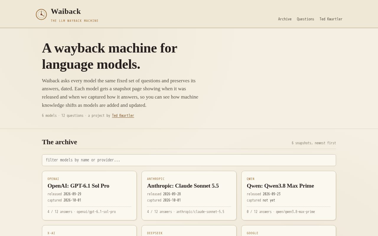 Preview of Waiback Org