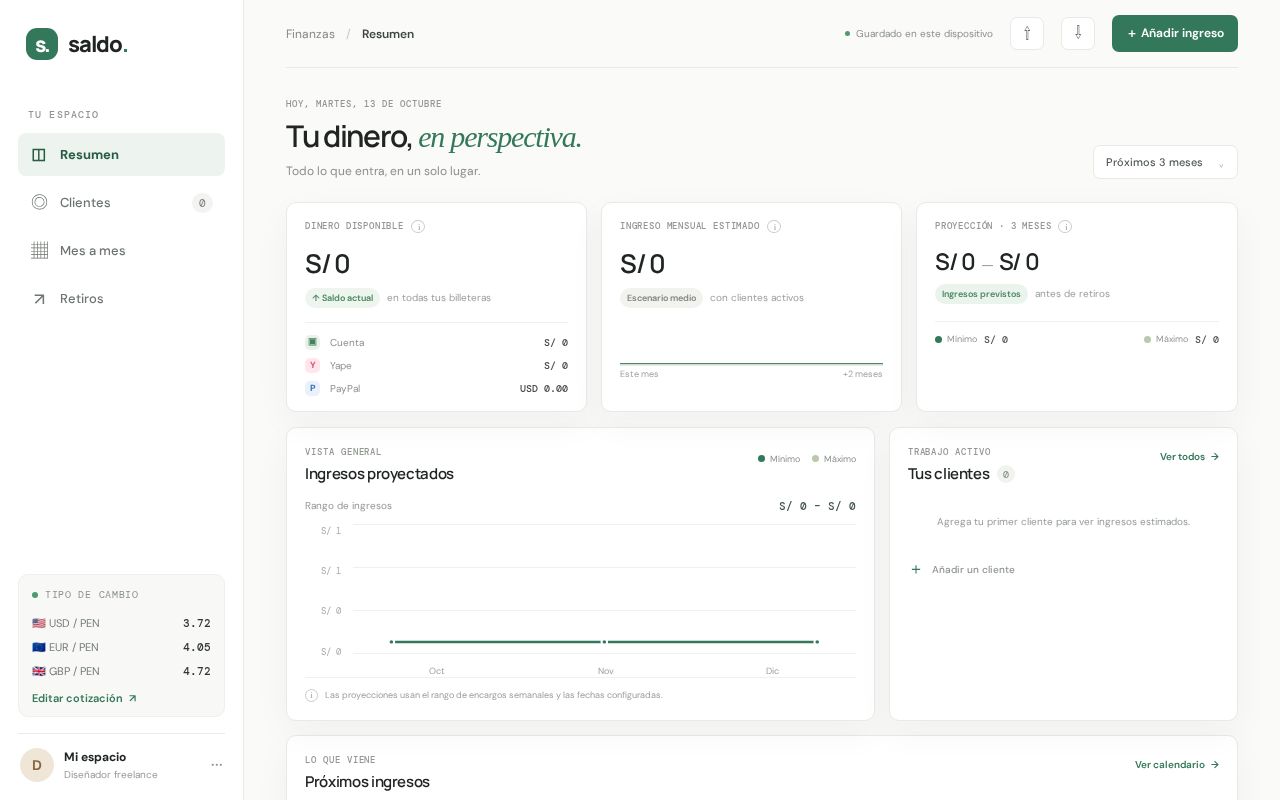 Preview of Saldo Finanzas Freelance