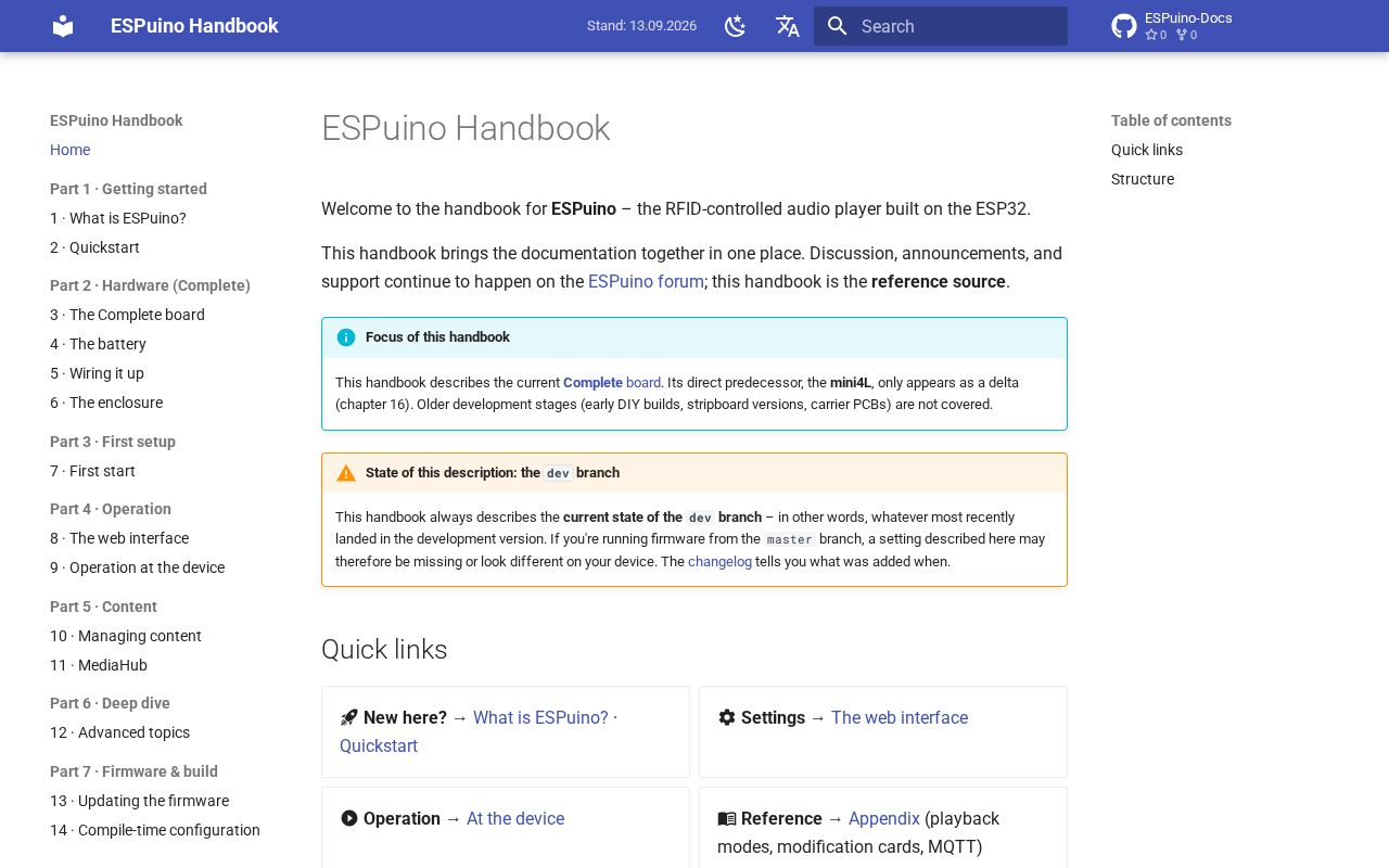 Preview of Handbook for ESPuino