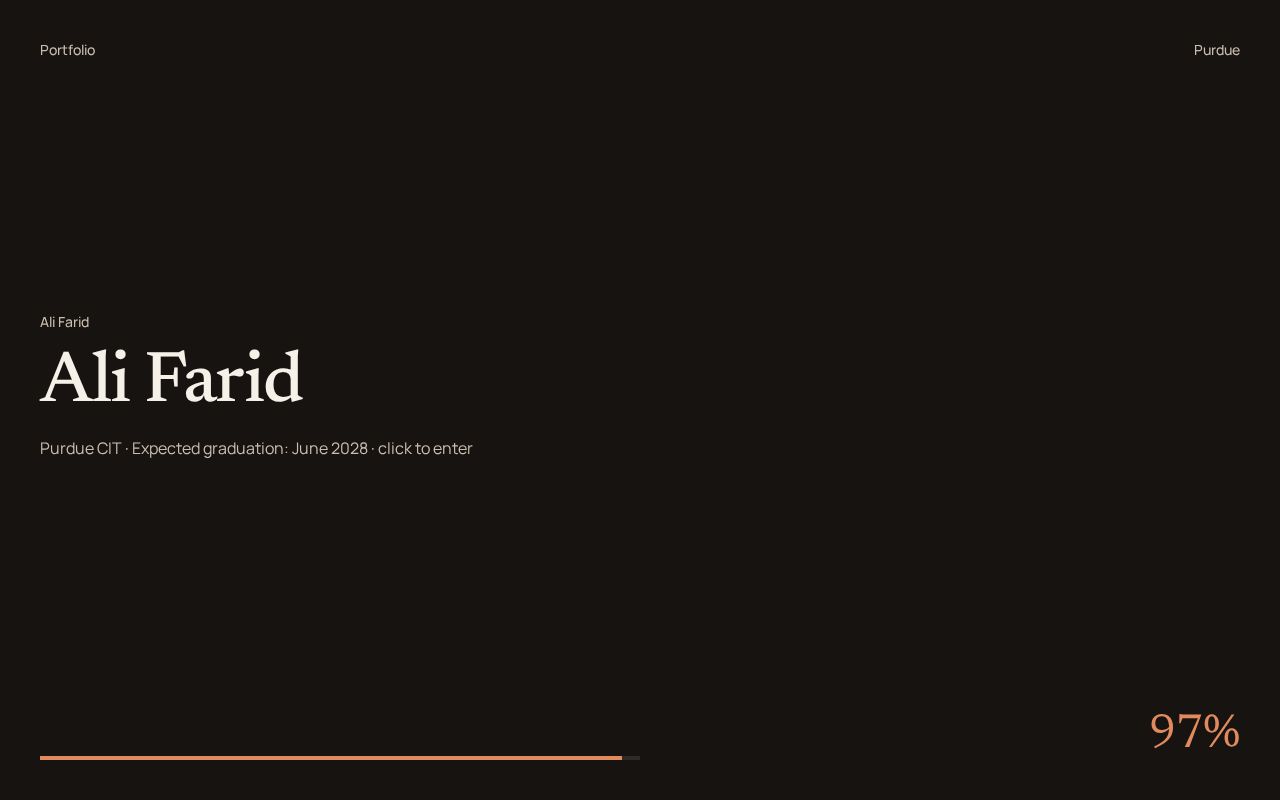 Preview of Portfolio site for Muhammad Ali Hassan Farid