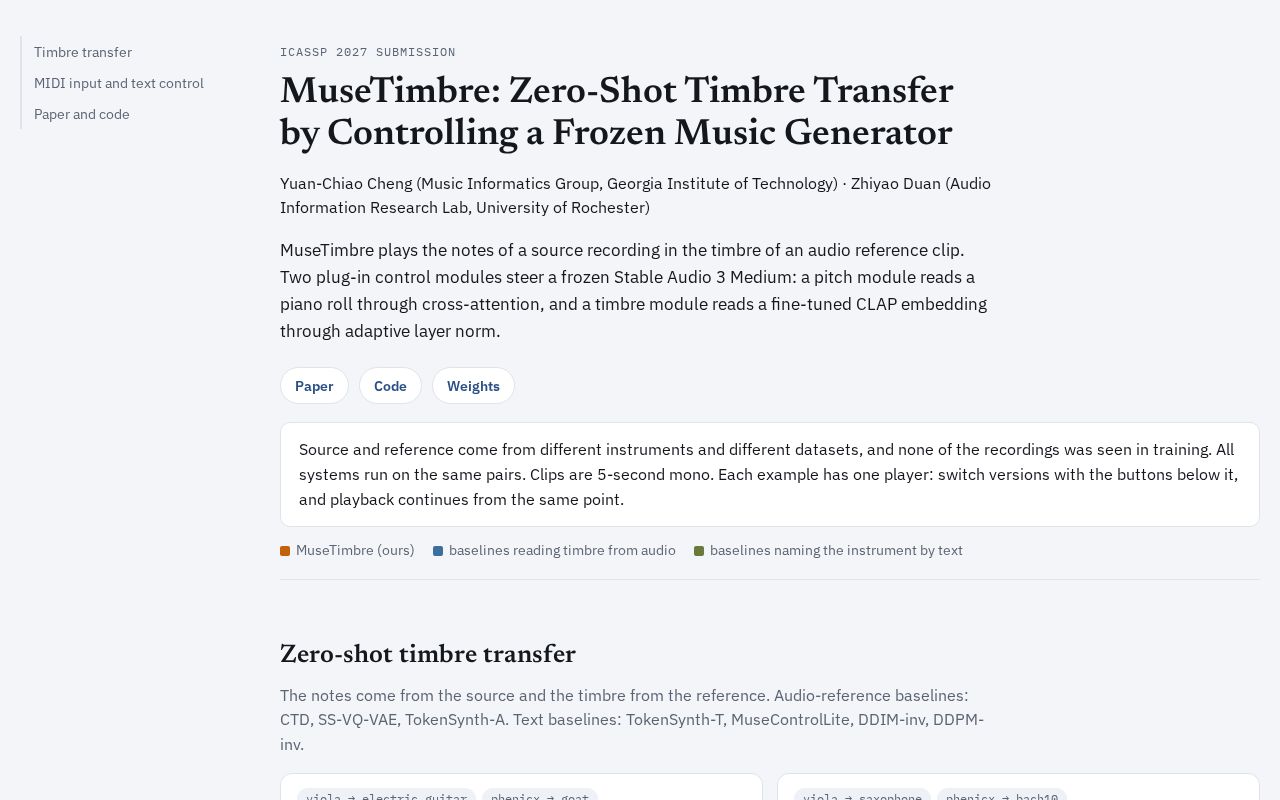 Preview of Muse Timbre Demo