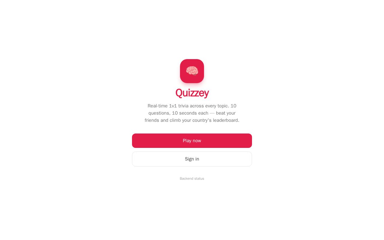 Preview of Quiz challenge app