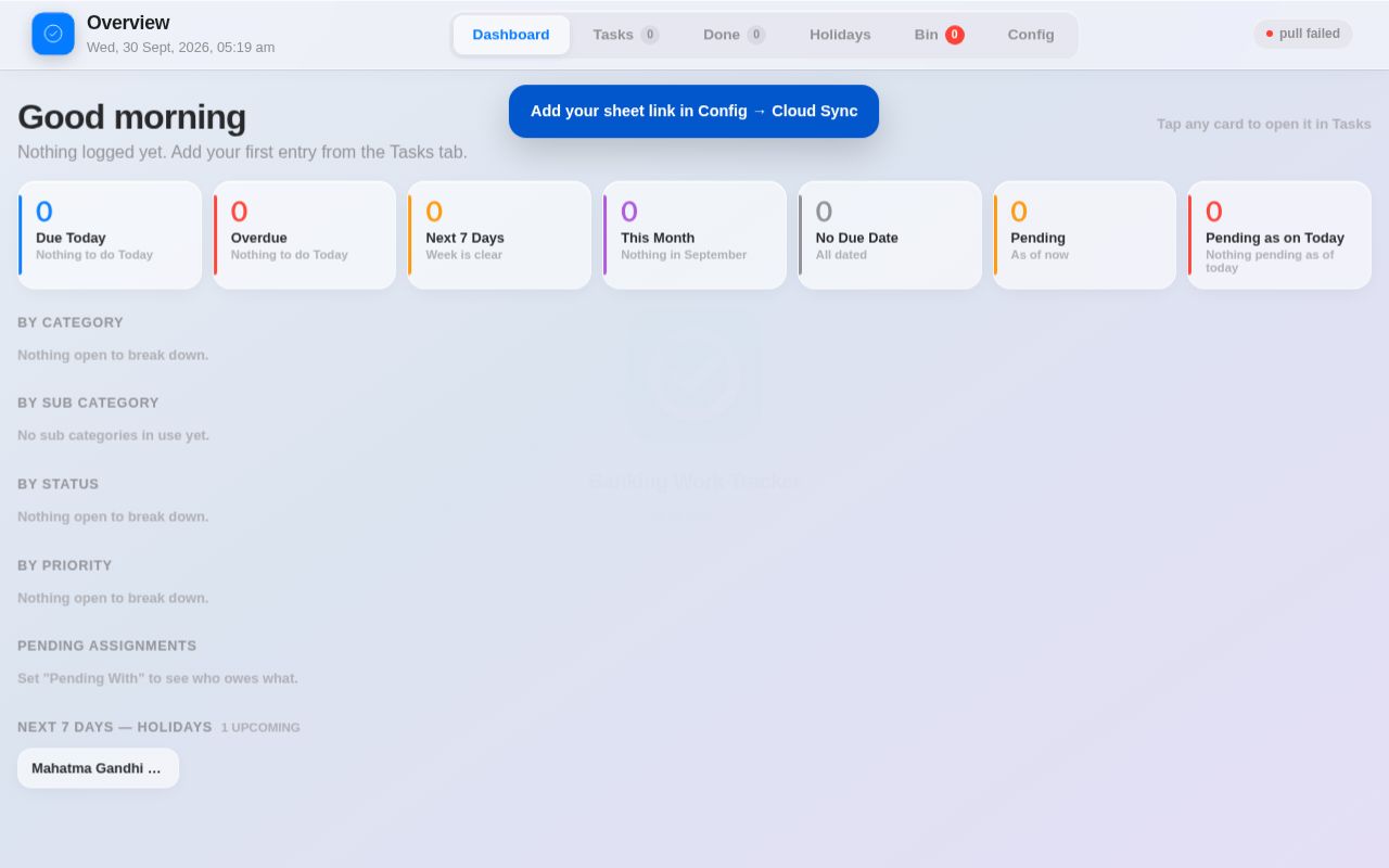 Preview of Work Dashboard Desktop V1