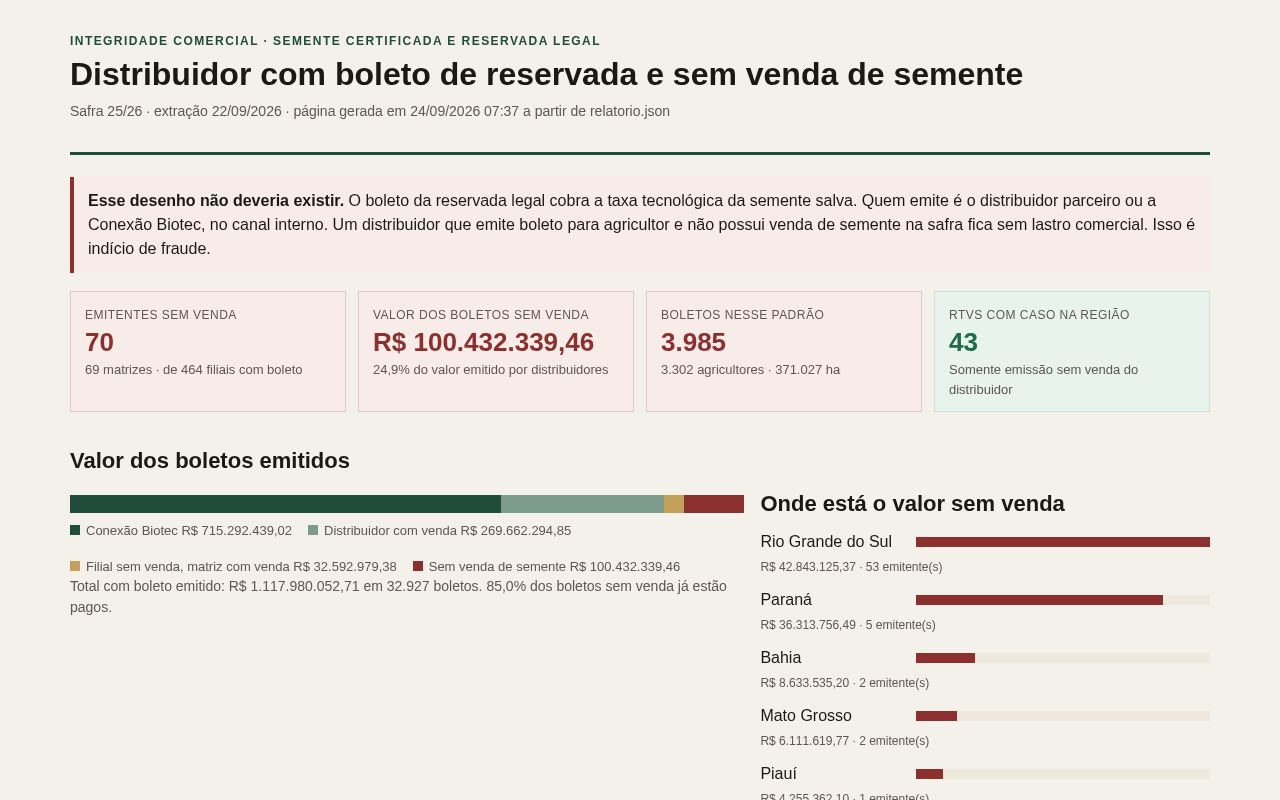 Preview of Distribuidor com boleto de reservada e sem venda de semente