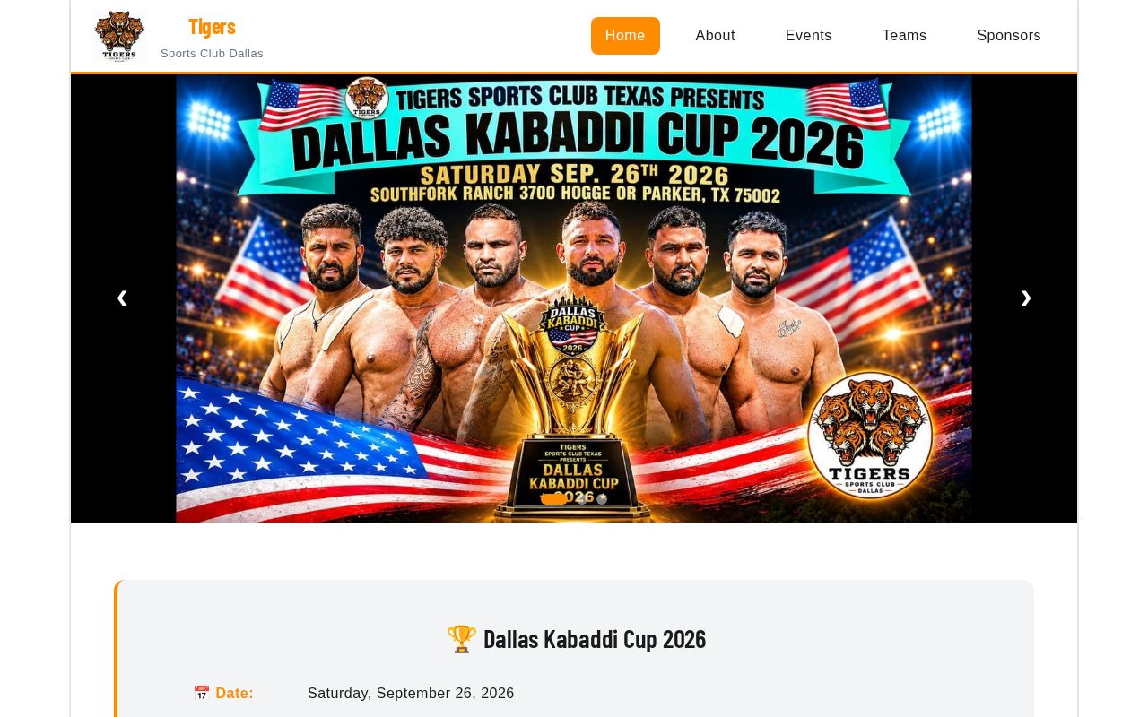 Preview of Tigers Sports Club Website