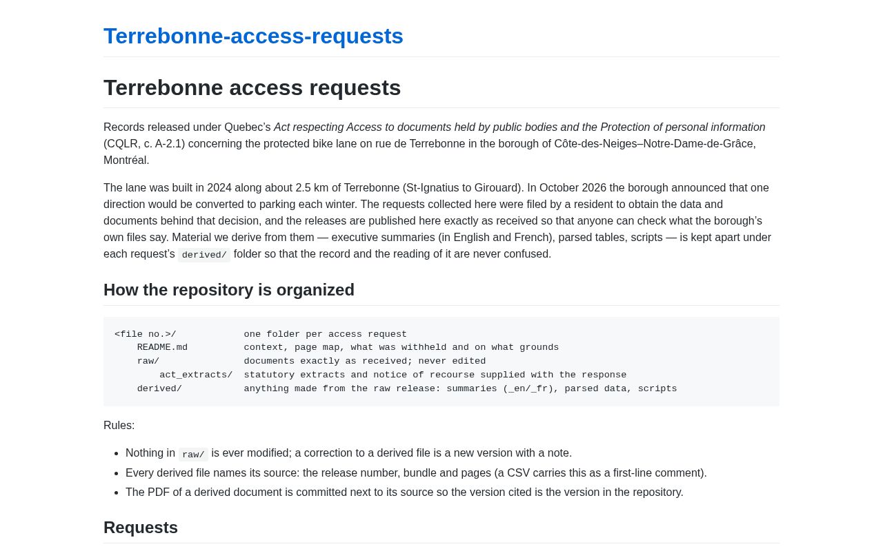 Preview of Terrebonne Access Requests