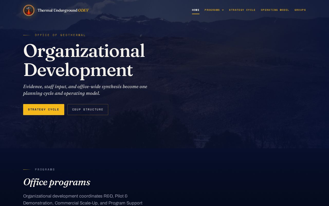 Preview of Office of Geothermal Strategy Management (ODEV) · Thermal Underground