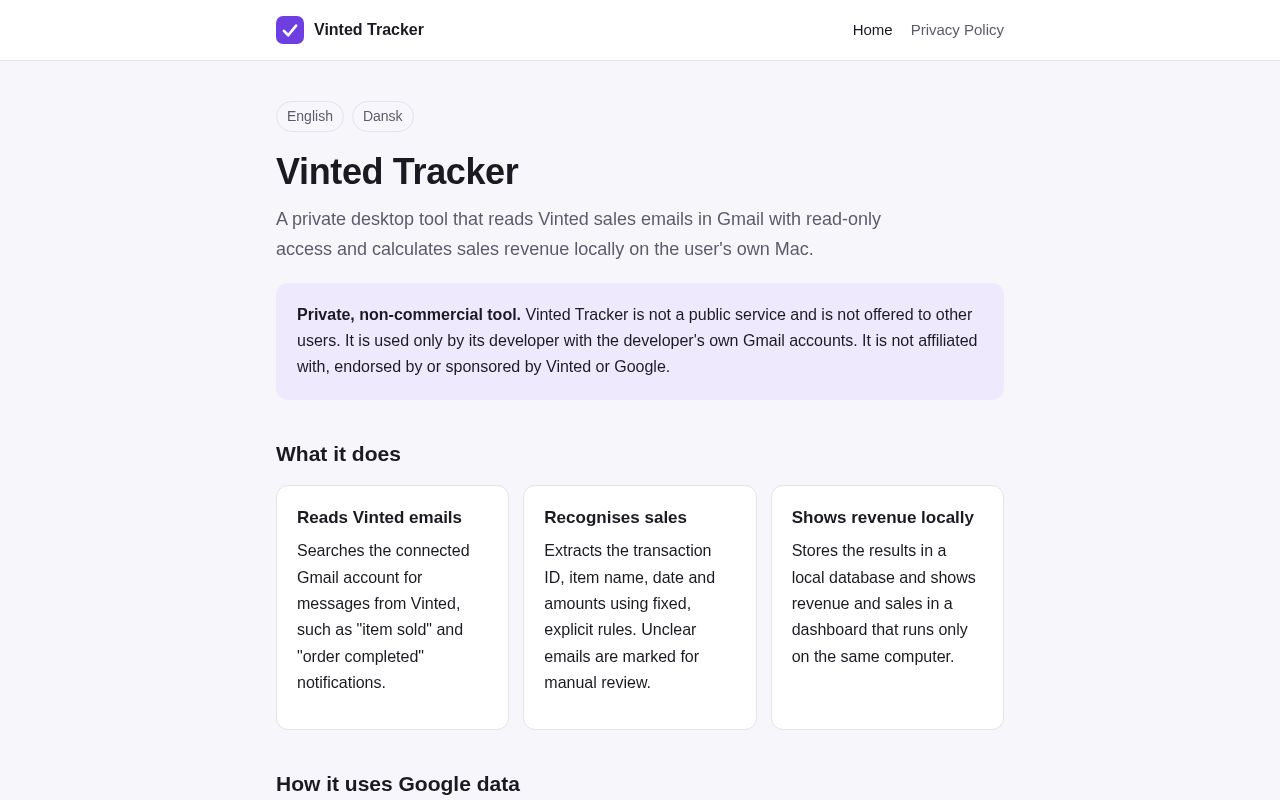 Preview of Vinted Tracker