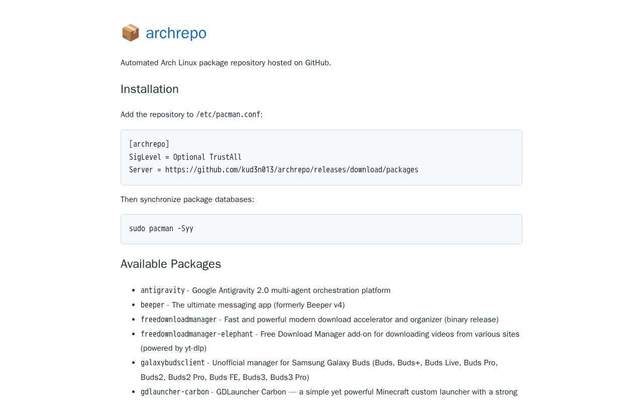 Preview of Archrepo