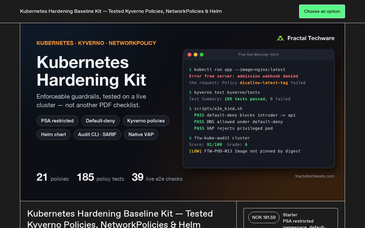 Preview of Kubernetes Hardening Baseline