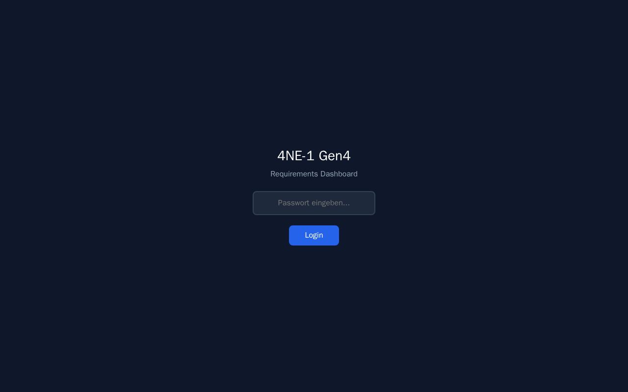 Preview of 4ne1 Lastenheft Dashboard