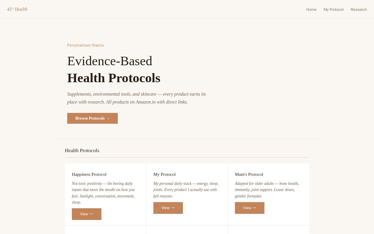 Preview of 45° Health Protocols