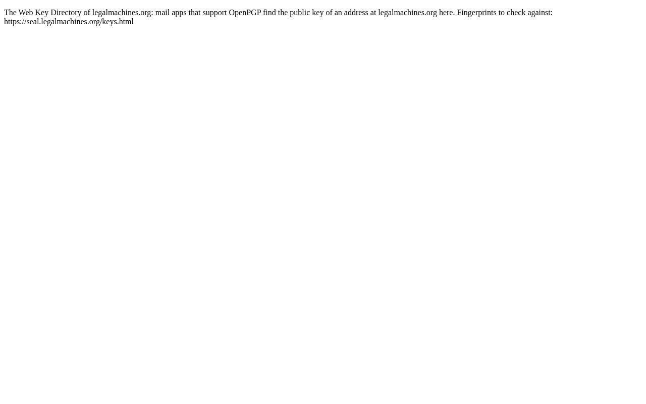 Preview of Web Key Directory of legalmachines.org