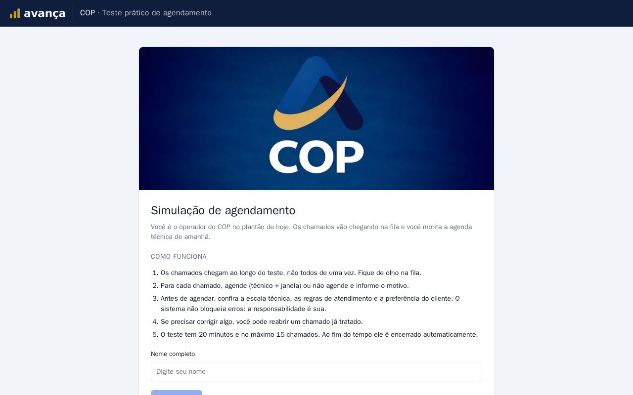 Preview of Teste Candidatos Cop