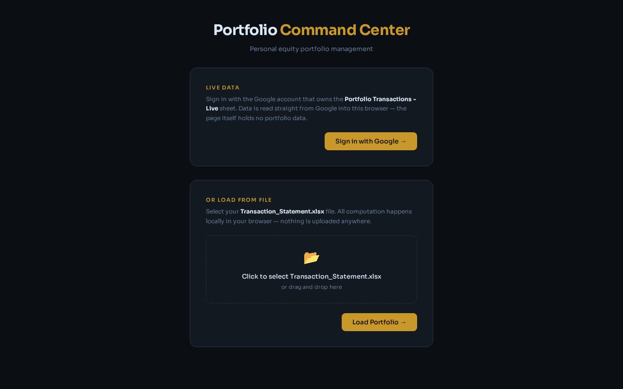 Preview of Portfolio Command Center