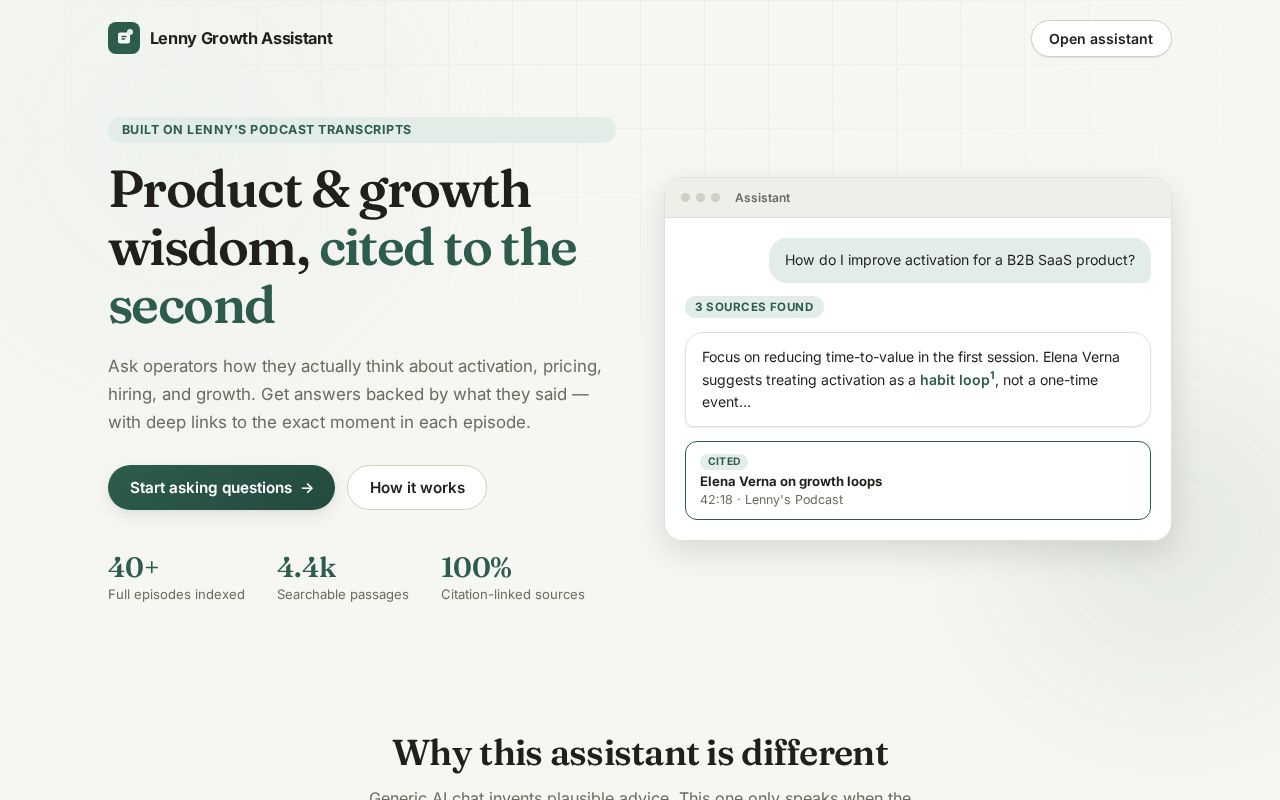Preview of Lenny Growth Assistant