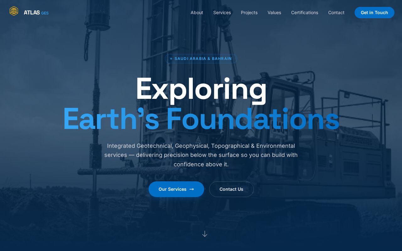 Preview of Atlas GCC Earth Exploration Company Website