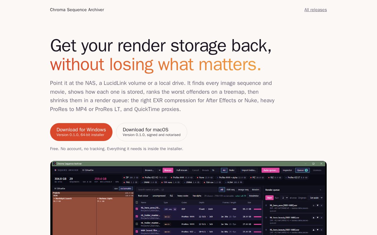 Preview of Chroma Sequence Archiver Releases